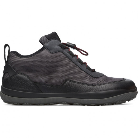 CAMPER Peu Pista - Ankle boots for Men - Black,Grey, Smooth leather/Cotton fabric - K300324