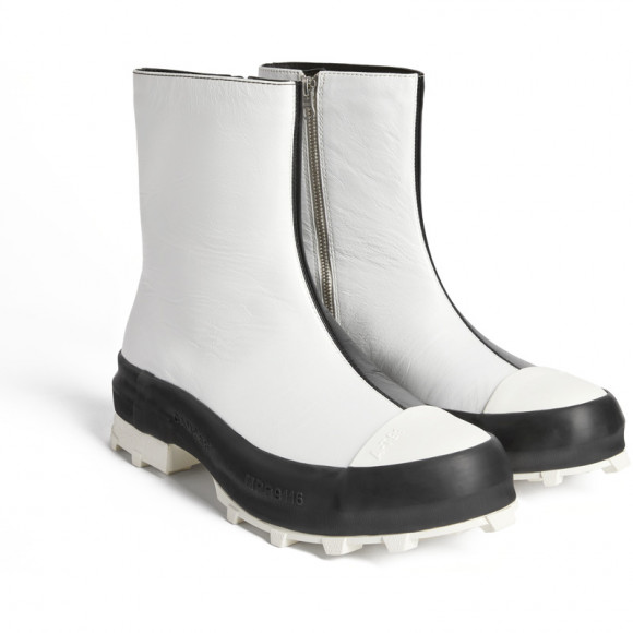 Camper Traktori - Ankle Boots For Men - Black, White, Smooth Leather