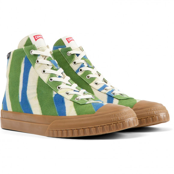 Camper X Efi - Sneakers For Men - Green, Blue, White, Cotton Fabric - K300379