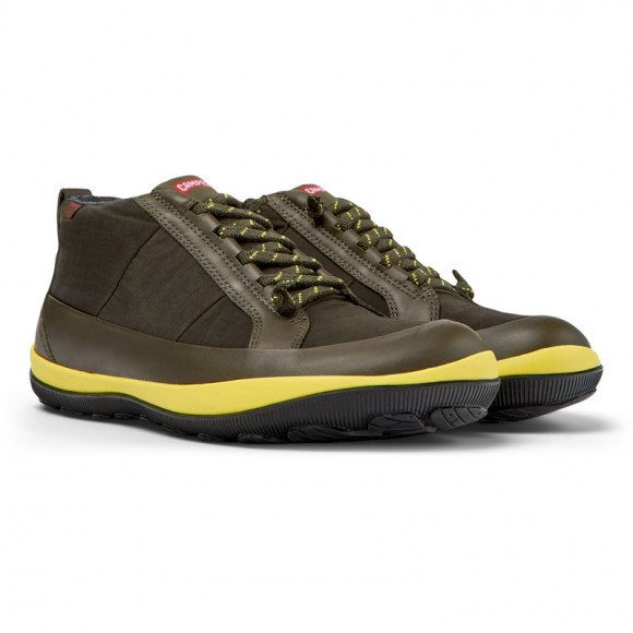 Camper Peu Pista Primaloft® - Ankle Boots For Men - Green, Cotton Fabric/Smooth Leather - K300417