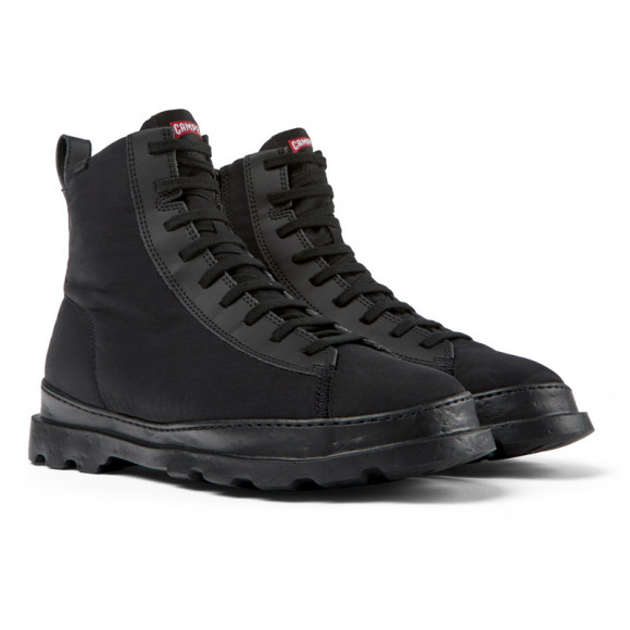 Camper Brutus Primaloft® - Ankle Boots For Men - Black, Cotton Fabric/Smooth Leather - K300427