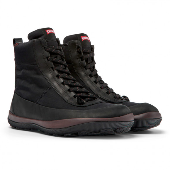 Camper Peu Pista Primaloft® - Ankle Boots For Men - Black, Cotton Fabric/Smooth Leather - K300439