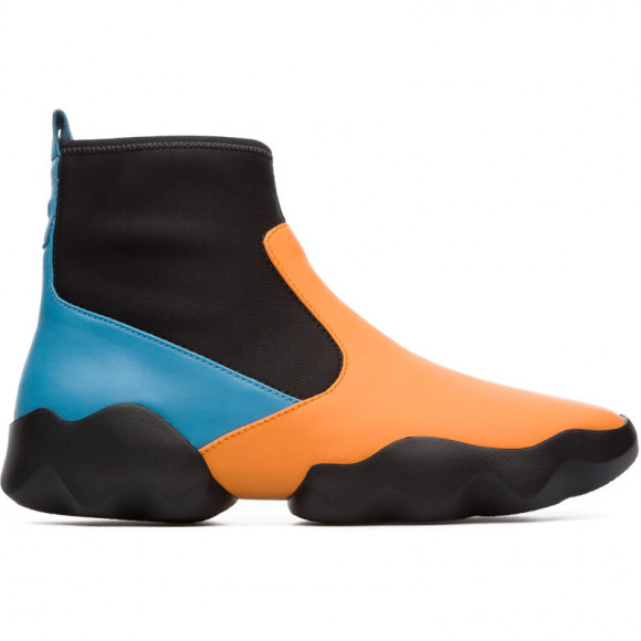 CAMPER Dub - Ankle boots for Women - Orange,Black,Blue, Smooth leather/Cotton fabric - K400109