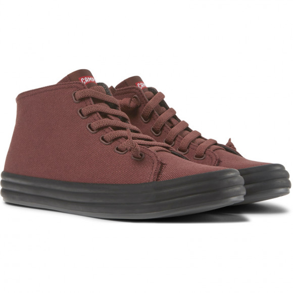 Camper Borne - Ankle Boots For Women - Burgundy, Cotton Fabric - K400163
