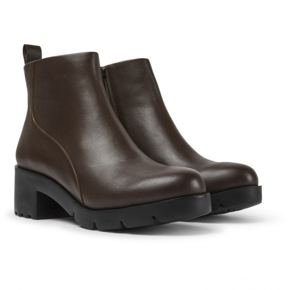 Camper Wanda - Ankle Boots For Women - Brown, Smooth Leather - K400228