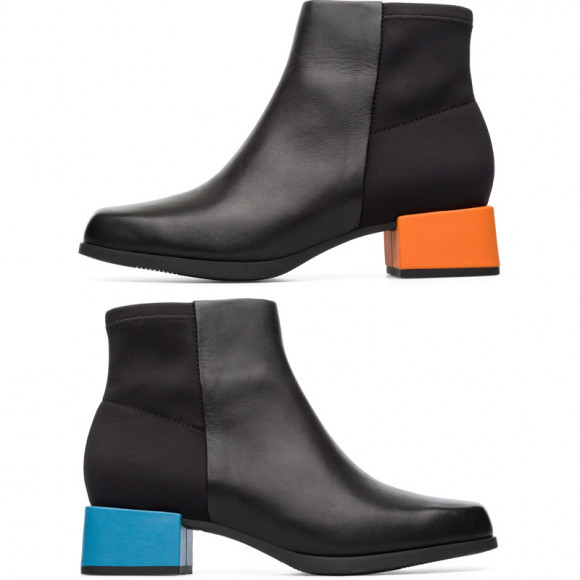 CAMPER Twins - Ankle boots for Women - Black, Smooth leather/Cotton fabric - K400272