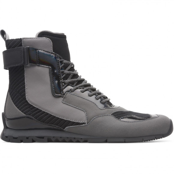 CAMPER Nothing - Ankle boots for Women - Black,Grey, Cotton fabric/Smooth leather - K400360