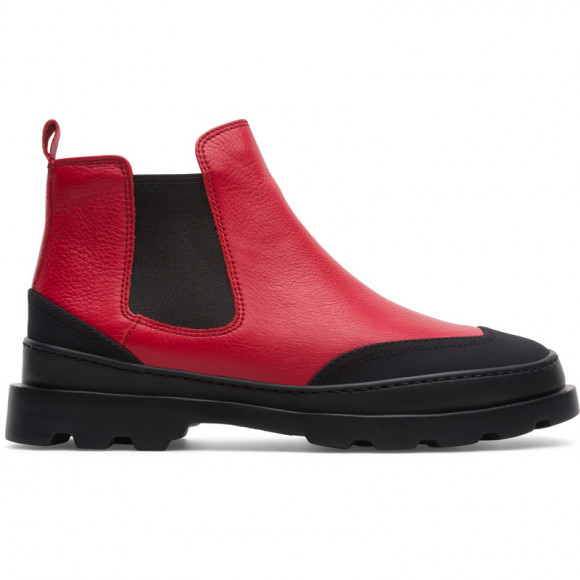 CAMPER Brutus - Ankle boots for Women - Red,Black, Cotton fabric/Smooth leather - K400407