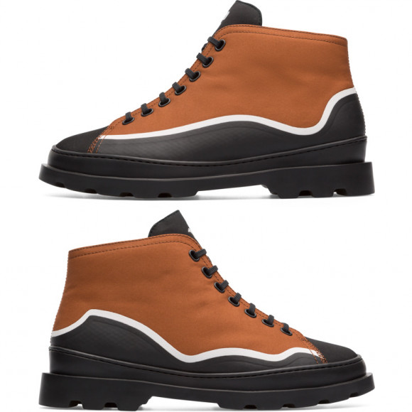 CAMPER Twins - Ankle boots for Women - Brown,Black,White, Cotton fabric/Smooth leather - K400419