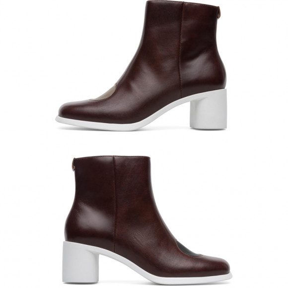 CAMPER Twins - Ankle boots for Women - Brown,Black,Green, Smooth leather - K400456