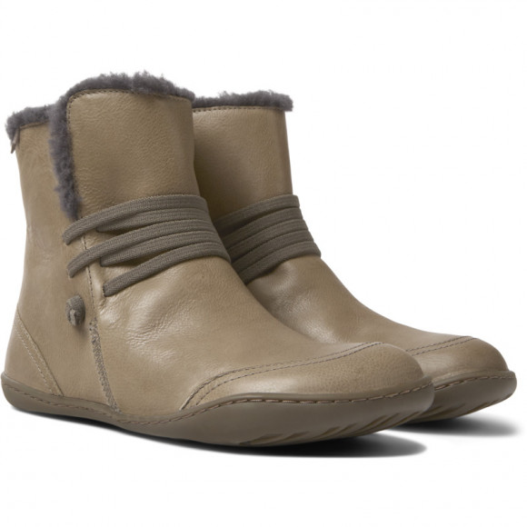 Camper Peu - Ankle Boots For Women - Brown Gray, Smooth Leather - K400505