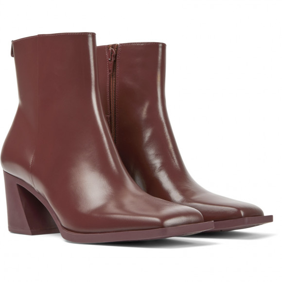 Camper Karole - Ankle Boots For Women - Burgundy, Smooth Leather - K400581