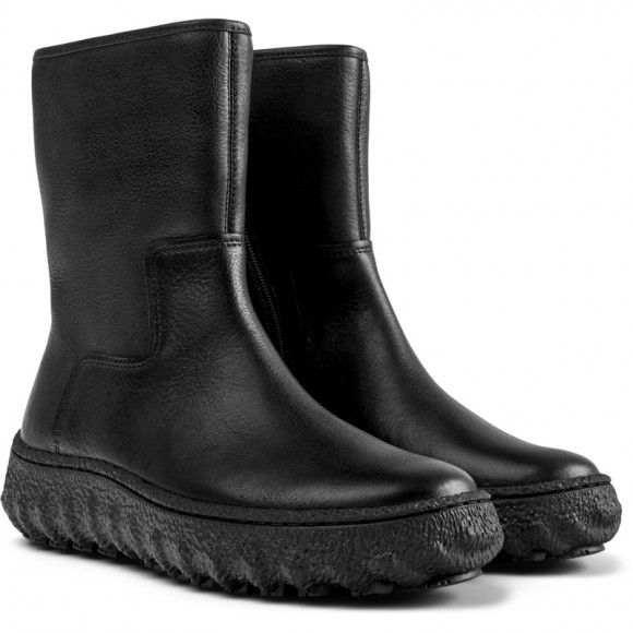 Camper Ground - Boots For Women - Black, Smooth Leather - K400655