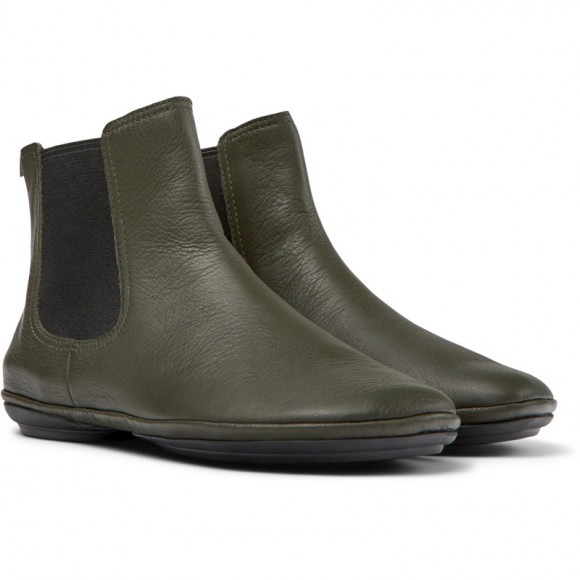 Camper Right - Ankle Boots For Women - Green, Smooth Leather - K400705