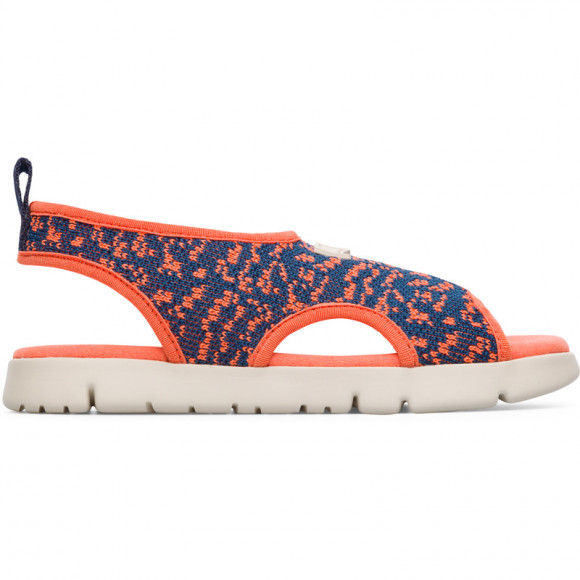 CAMPER Oruga - Sandals for Girls - Orange,Blue, Cotton fabric - K800292
