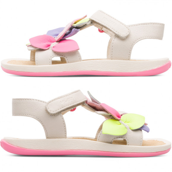 CAMPER Twins - Sandals for Girls - Beige, Smooth leather - K800334