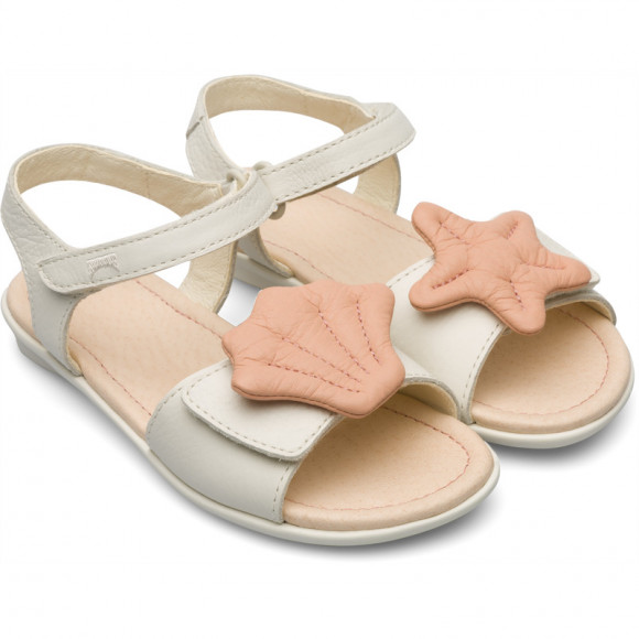 Camper Twins - Sandals For Girls - White, Smooth Leather - K800448
