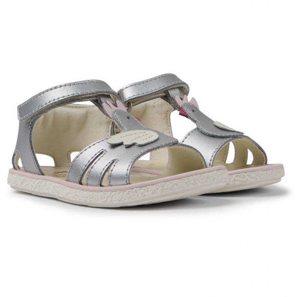Camper Miko - Sandals For First Walkers - Grey, Smooth Leather - K800471
