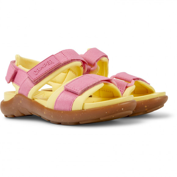 Camper Wous - Sandals For Girls - Pink, Yellow, Cotton Fabric - K800482