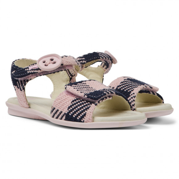Camper Twins - Sandals For Girls - Pink, Blue, Cotton Fabric - K800484