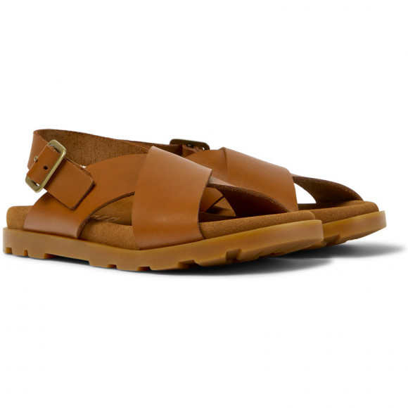 Camper Brutus Sandal - Sandals For Girls - Brown, Smooth Leather - K800491