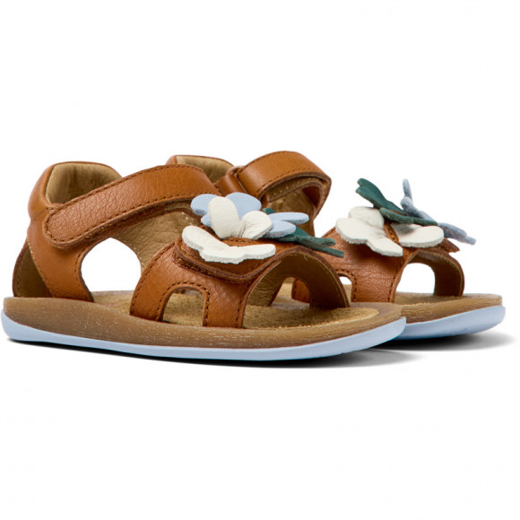 Camper Twins - Sandals For First Walkers - Brown, Smooth Leather - K800523