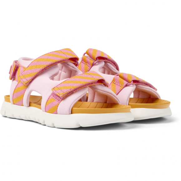 Camper Oruga - Sandals For Girls - Pink, Orange, Cotton Fabric - K800532