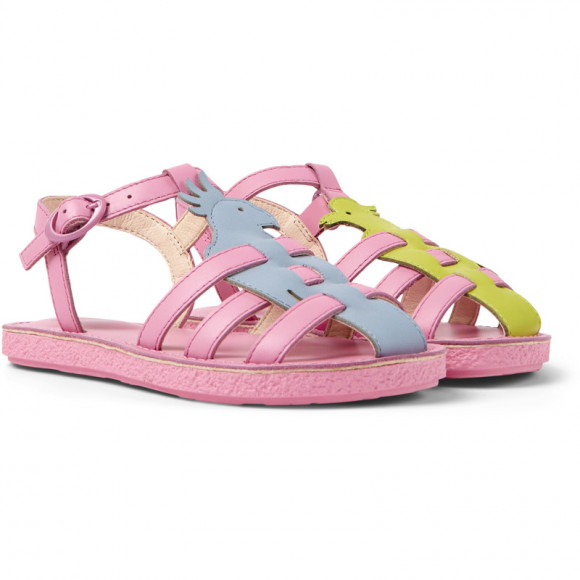 Camper Twins - Sandals For Girls - Pink, Blue, Green, Smooth Leather - K800534