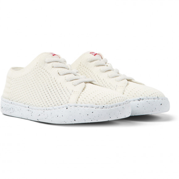 Camper Peu Touring - Smart Casual Shoes For Girls - White, Cotton Fabric - K800541