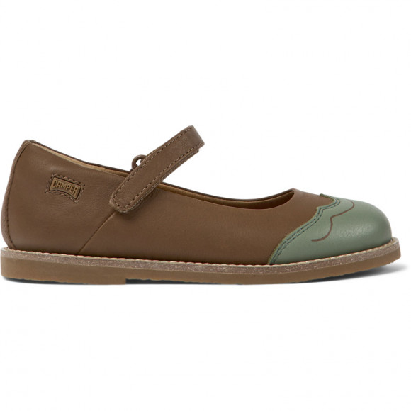CAMPER Twins - Smart casual shoes for Girls - Brown,Green, Smooth leather - K800558