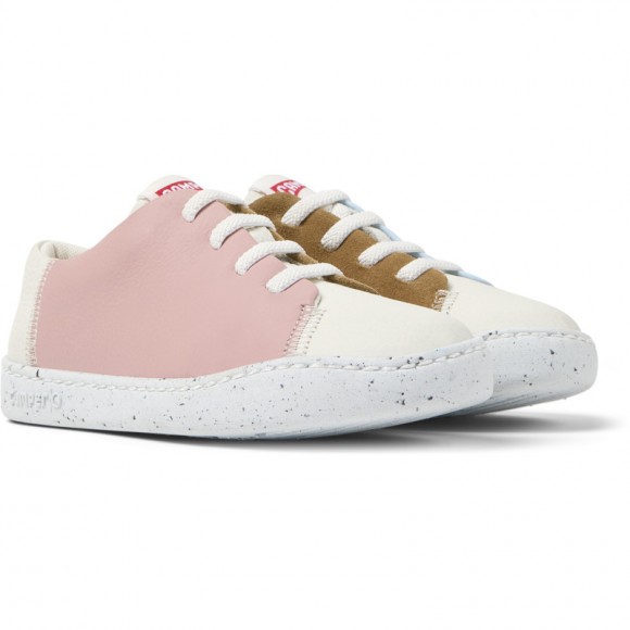CAMPER Twins - Sneakers for Girls - White,Brown,Pink, Smooth leather - K800602