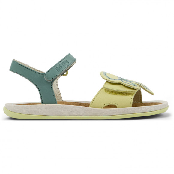 CAMPER Twins - Sandals for Girls - Yellow,Green, Smooth leather - K800619