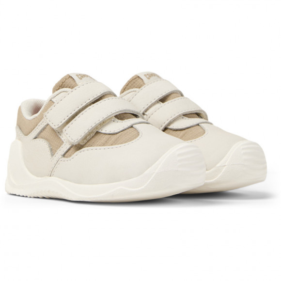 CAMPER Dadda - Sneakers for First walkers - Beige,White, Cotton fabric/Smooth leather - K800630