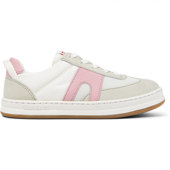 CAMPER Runner - Smart casual shoes for Girls - White,Beige,Pink, Cotton fabric/Smooth leather - K800653