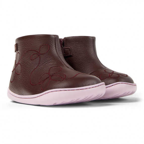 CAMPER Twins - Ankle boots for First walkers - Burgundy, Smooth leather - K900205