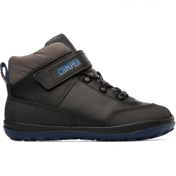 CAMPER Peu Pista - Boots for Girls - Black, Smooth leather/Cotton fabric - K900249