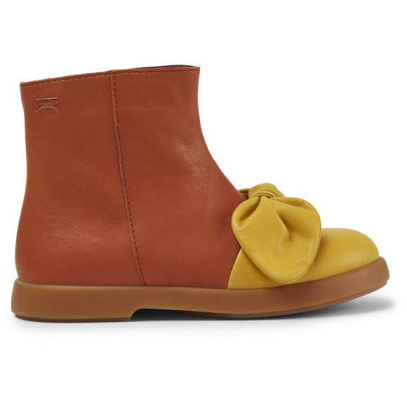 CAMPER Duet - Boots for Girls - Brown,Yellow, Smooth leather - K900269