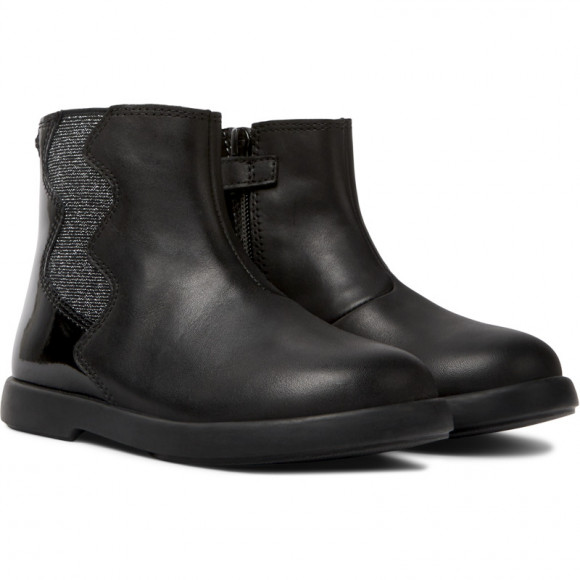 Camper Duet - Boots For Girls - Black, Smooth Leather - K900301