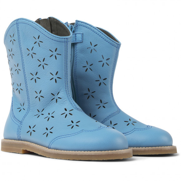 Camper Savina - Boots For Girls - Blue, Smooth Leather - K900312