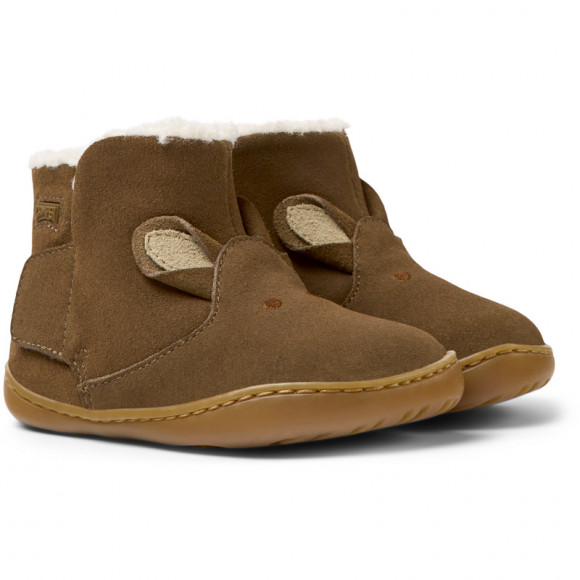 Camper Twins - Boots For First Walkers - Brown, Suede - K900336