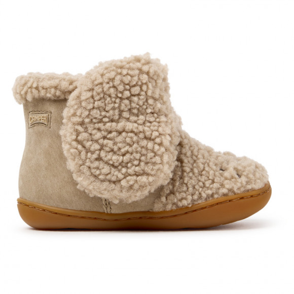 CAMPER Twins - Smart casual shoes for First walkers - Beige, Cotton fabric - K900403