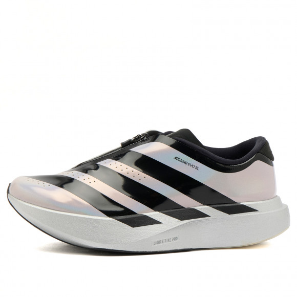 Adidas Women's Adizero Evo Sl Zip-Up Sneaker in Silver Met./Core Black/Halo Silver - KH7788
