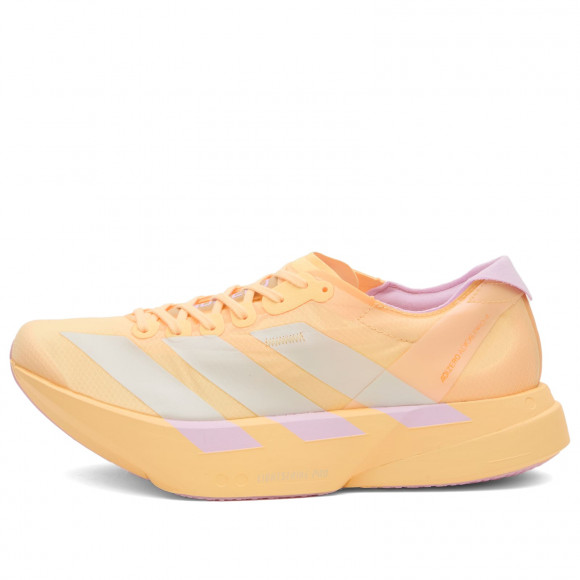 Adidas Running Women's adidas Adizero Adios Pro 4 W Sneaker in Ice Tangerine/Ice Gold Met/Bliss Lilac - KI3467