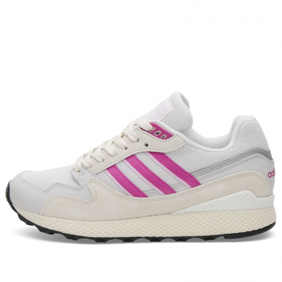 Adidas Men's Orgn Ultra Tech Sneaker in Cloud White/Semi Lucid Fuchsia/Orchid Fusion - KI7560