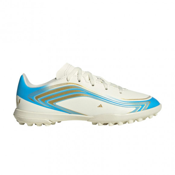 adidas F50 Messi Club TF Little Kid 'Ivory Semi Blue Burst' | Tan | Kid's Size 13.5 - KK1380