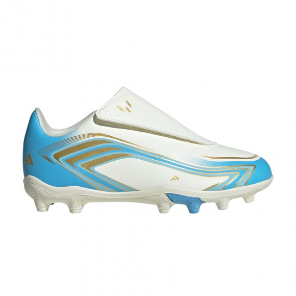 adidas F50 Messi Club Velcro FG MG Little Kid 'Ivory Semi Blue Burst' | Tan | Kid's Size 13.5 - KK1711