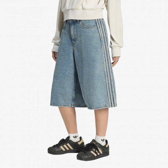 adidas Mid Rise Denim Jorts Worn Blue Denim 8 - KQ6478