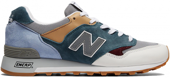Hombres New Balance in 577 - White/Grey/Teal