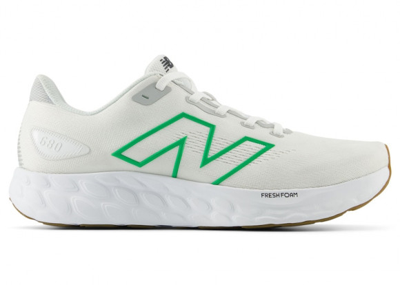 New Balance Men's Fresh Foam 680v8 Running Shoes - White/Grey/Green/Black - M680CW8