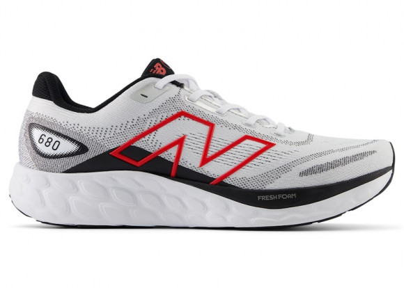 New Balance Men's Fresh Foam 680v8 Running Shoes - White/Black/Red - M680RW8